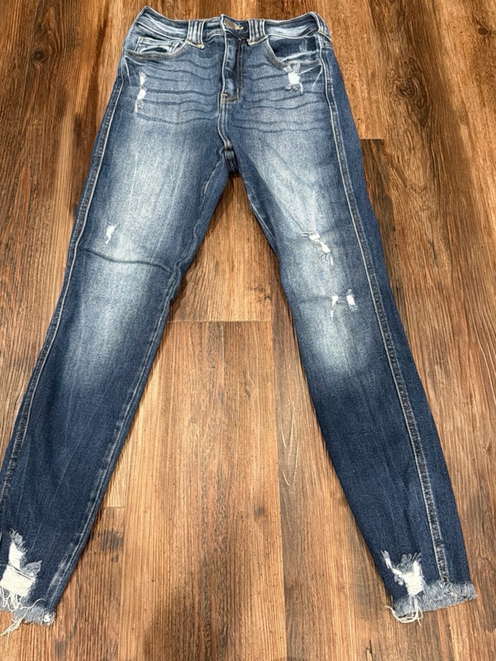KanCan Distressed Skinny Jeans in Medium Blue Wash